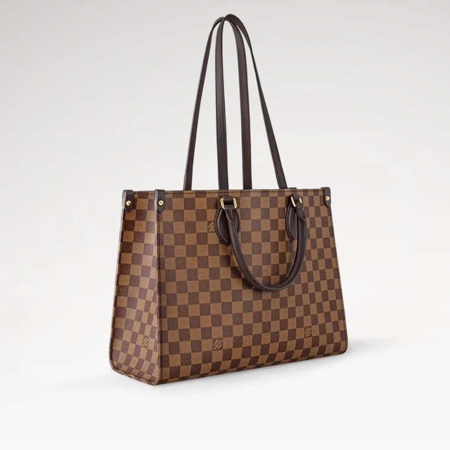 Louis Vuitton OnTheGo MM Tote Bag / Damier Ebene Gold Hardware - Image 4