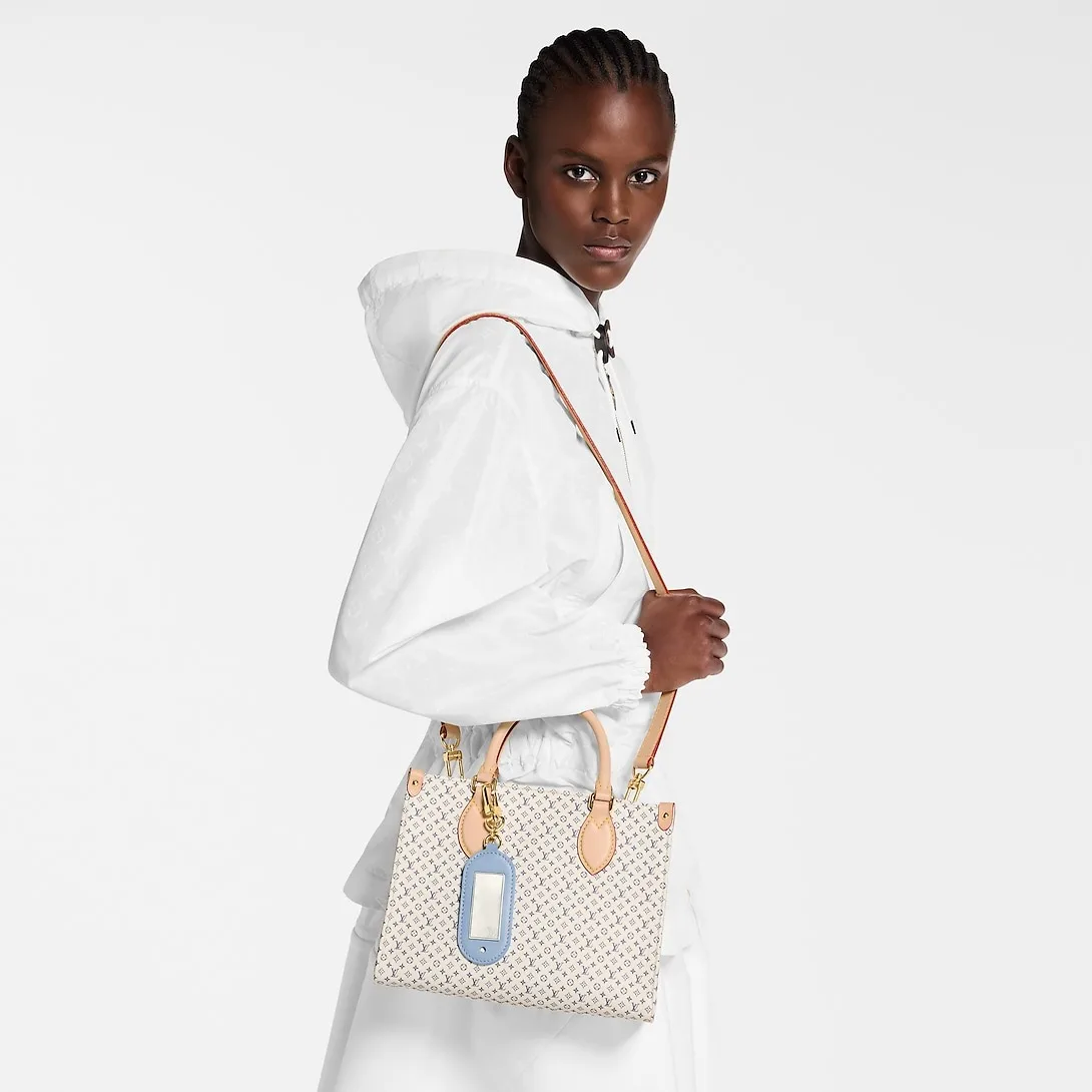 Alternative view of Louis Vuitton OnTheGo PM Tote Bag / Azure Blue/ Sand Gold Hardware