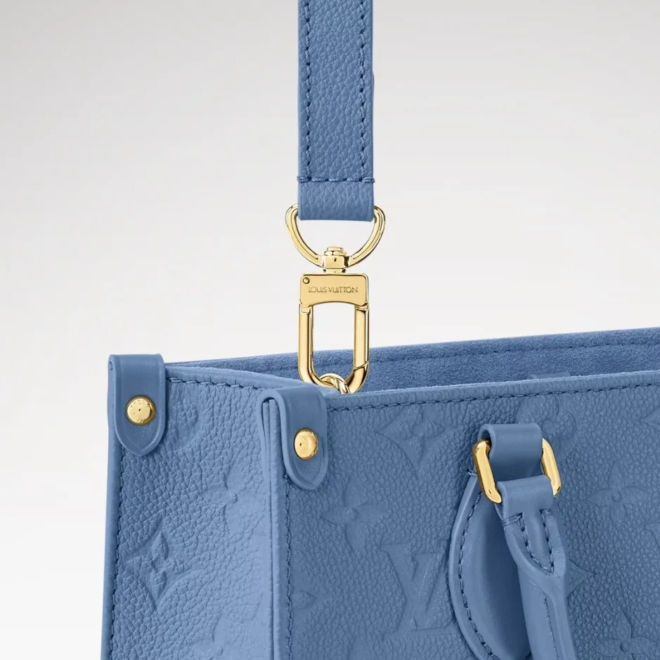 Louis Vuitton OnTheGo PM Tote Bag / Blue Jean Gold Hardware - Image 5
