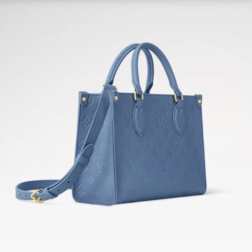 Alternative view of Louis Vuitton OnTheGo PM Tote Bag / Blue Jean Gold Hardware