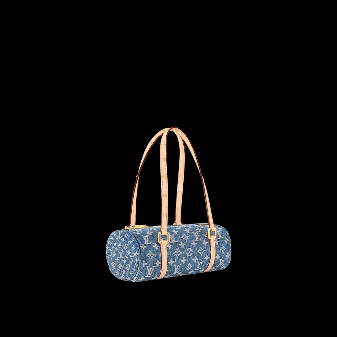 Louis Vuitton Papillon Blue Denim - 10.6 Inches / - Image 5