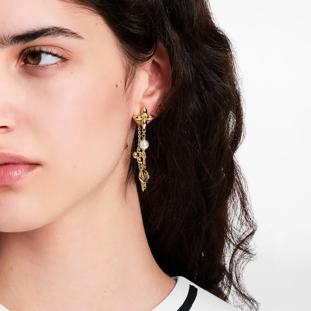 Alternative view of Louis Vuitton Pearl Constellations Earrings White Gold Hardware