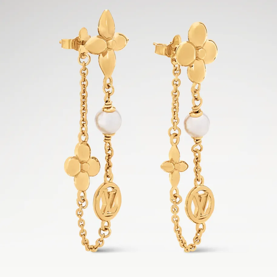Louis Vuitton Pearl Constellations Earrings White Gold Hardware - Image 4