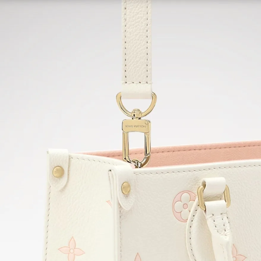 Louis Vuitton OnTheGo PM Tote Bag / Milky White/ Peach Gold Hardware - Image 3