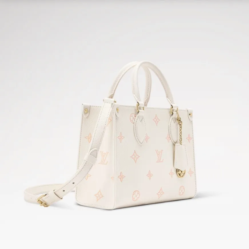 Alternative view of Louis Vuitton OnTheGo PM Tote Bag / Milky White/ Peach Gold Hardware