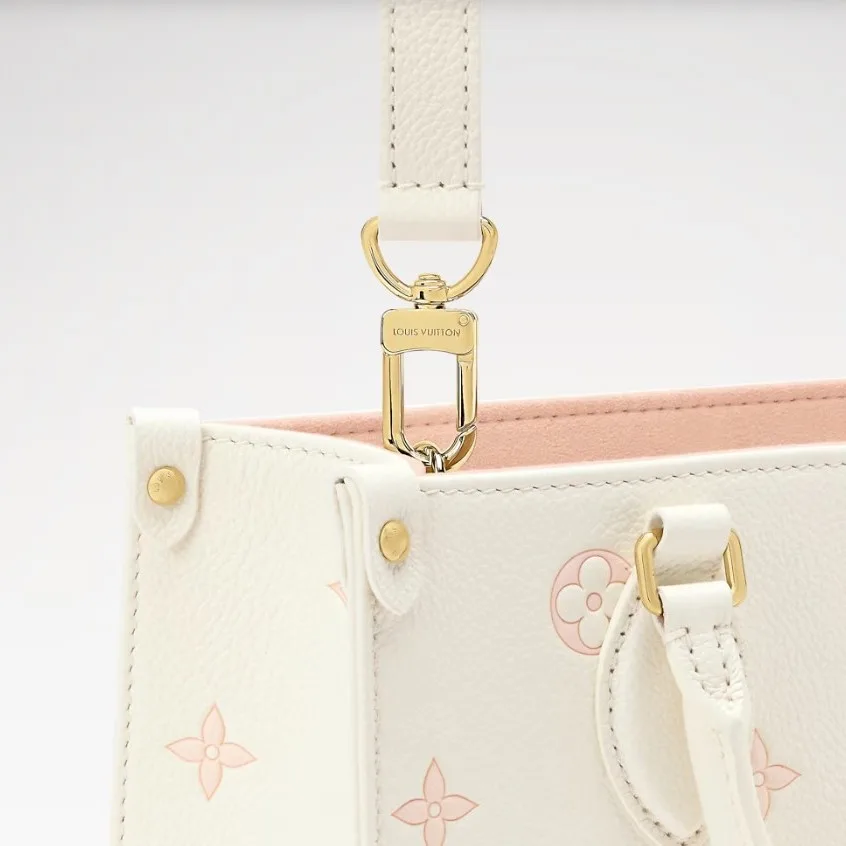 Louis Vuitton OnTheGo PM Tote Bag / Milky White/ Peach Gold Hardware - Image 6