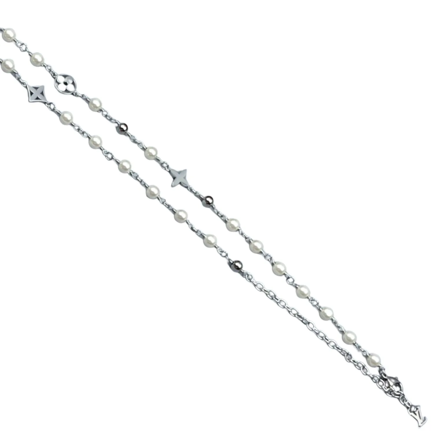 Louis Vuitton Pearls Necklace Silver / - Image 7