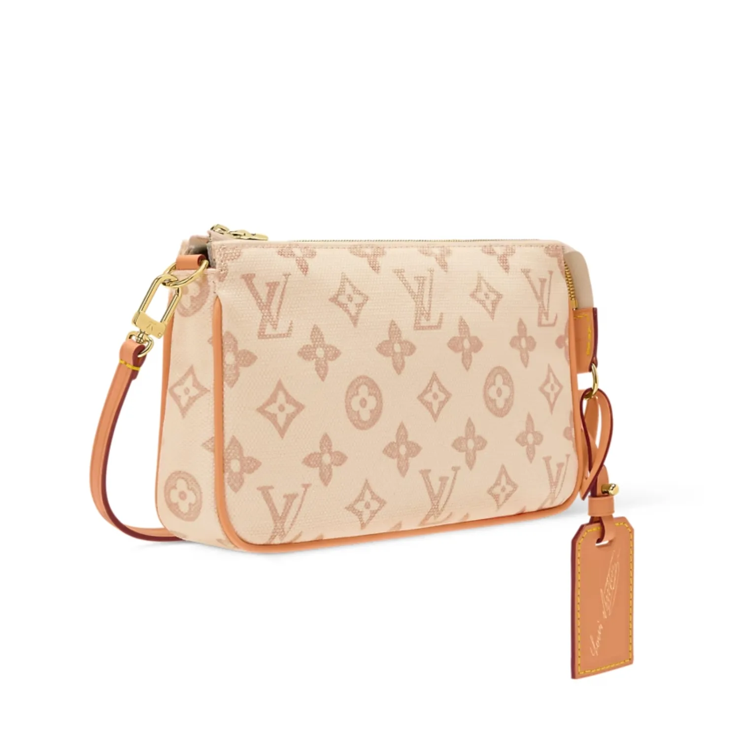 Louis Vuitton Pochette Accessoires Shoulder Bag / Linen Monogram Origine Gold Hardware - Image 5