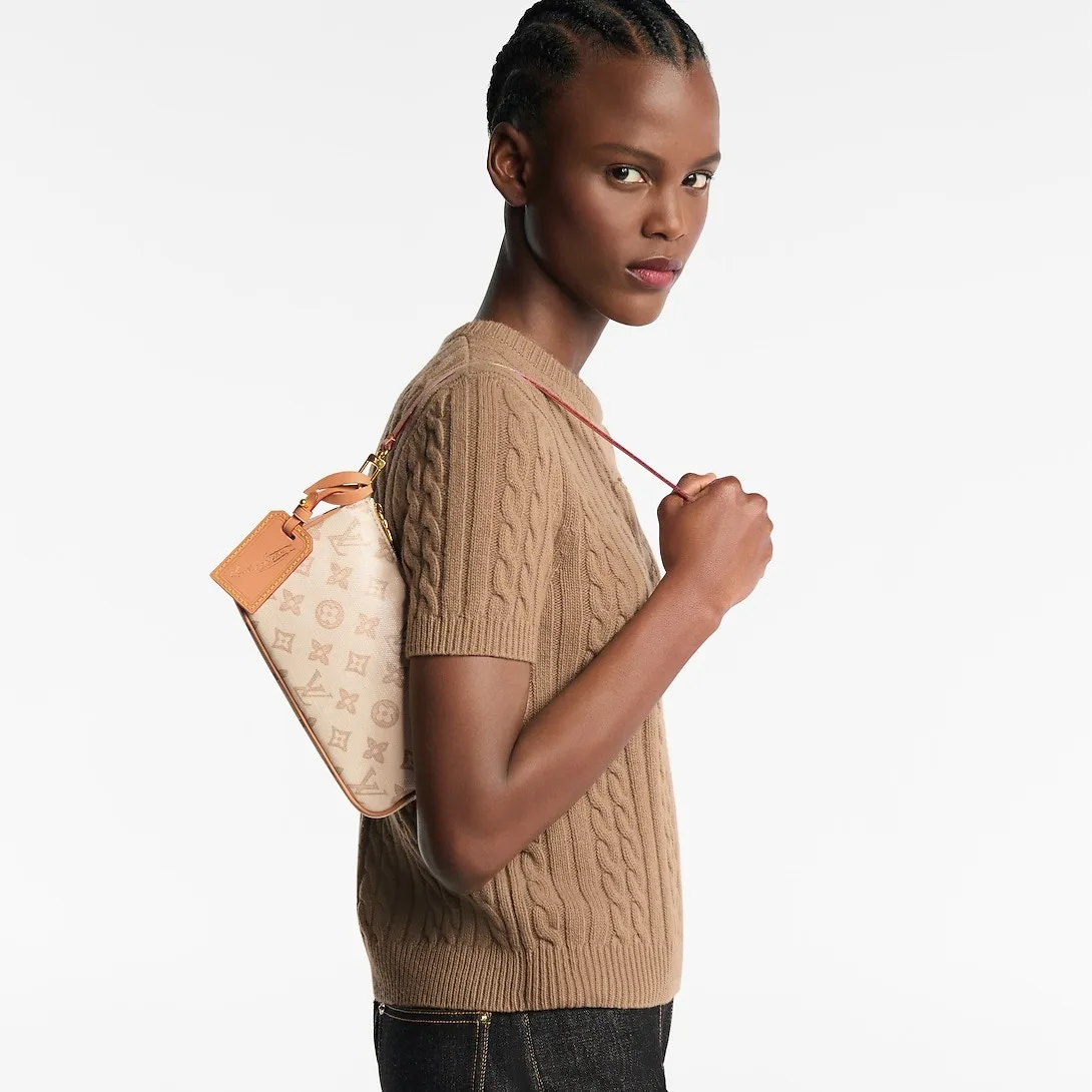 Alternative view of Louis Vuitton Pochette Accessoires Shoulder Bag / Linen Monogram Origine Gold Hardware