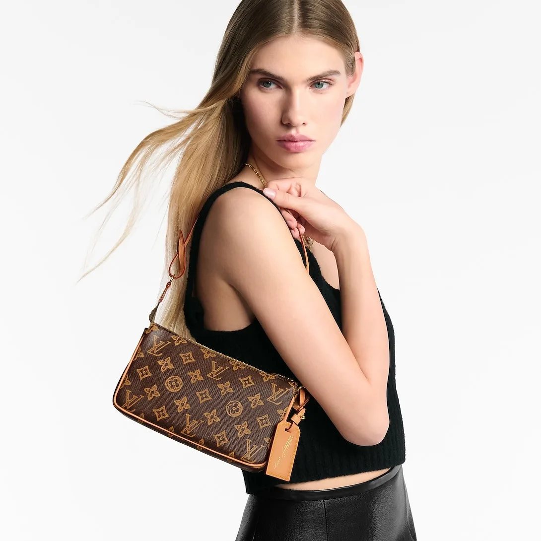 Louis Vuitton Pochette Accessoires Shoulder Bag / Brown Monogram Origine Ebene Gold Hardware - Image 3