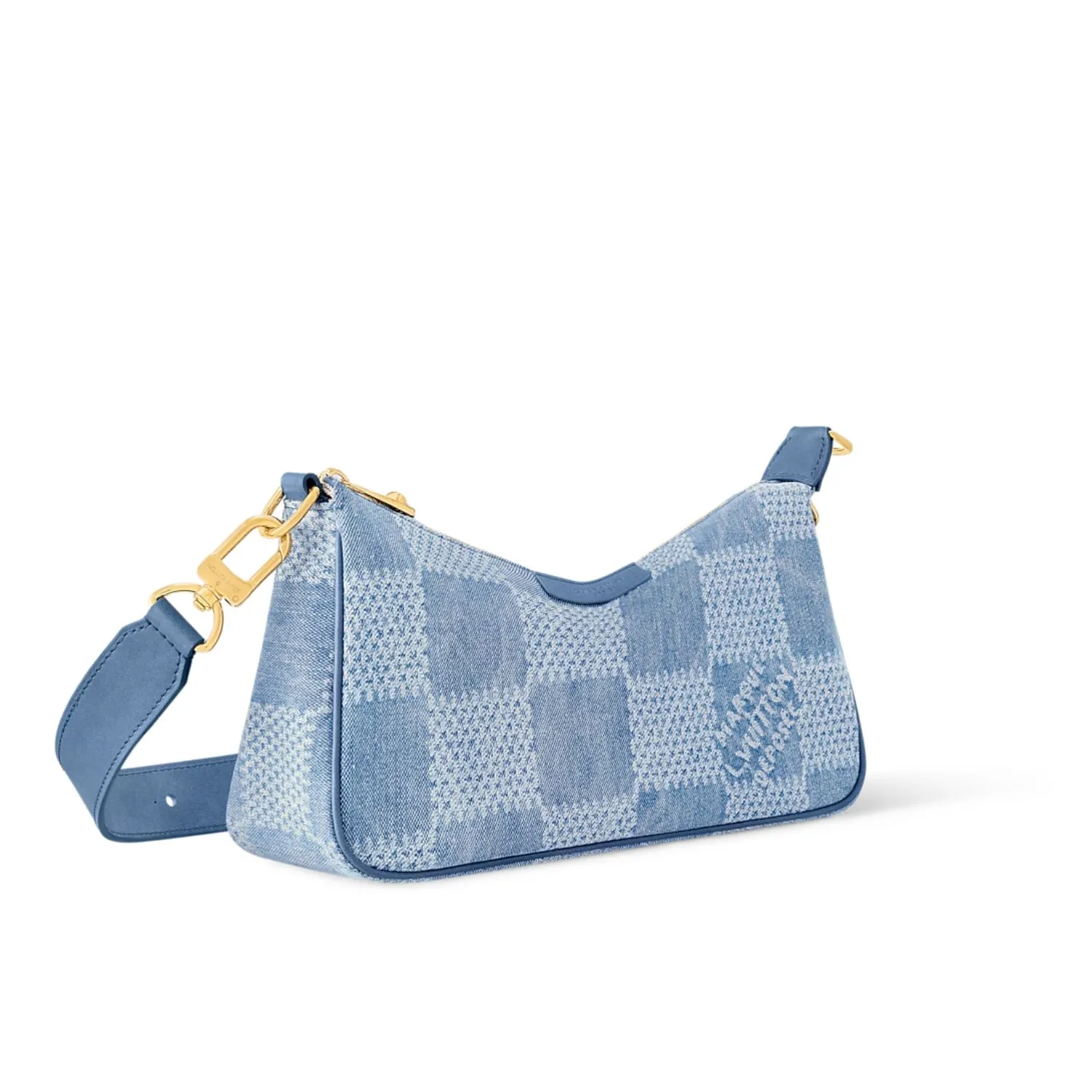 Louis Vuitton Pochette Accessories XL Shoulder Bag / Denim Blue Gold Hardware - Image 4