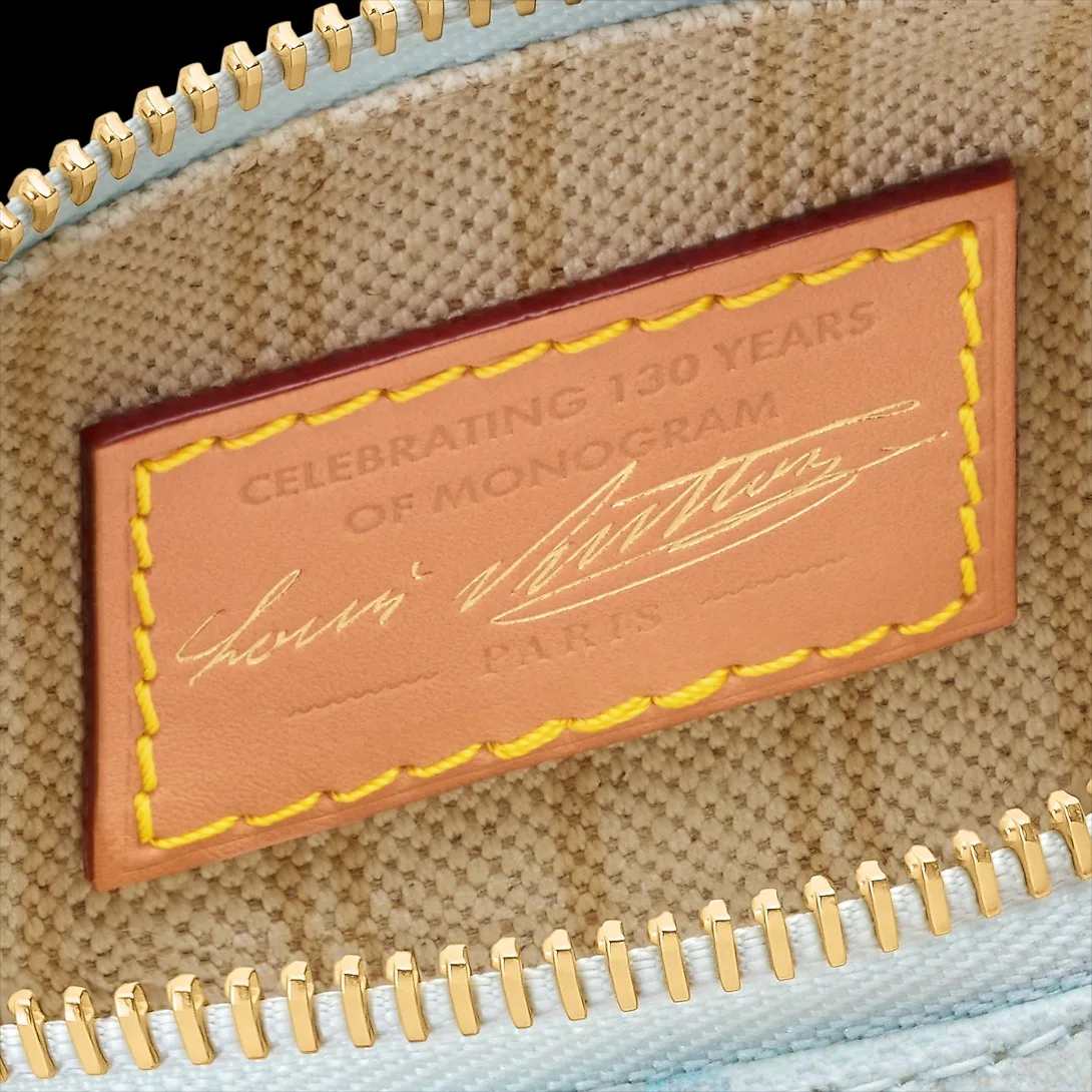 Louis Vuitton Pochette Hills Shoulder Bag / Monogram Origine Bleu Courrier Gold Canvas Gold Hardware - Image 7