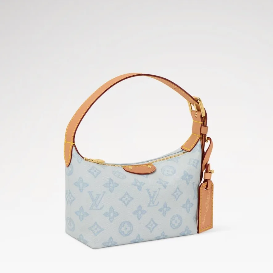 Louis Vuitton Pochette Hills Shoulder Bag / Monogram Origine Bleu Courrier Gold Canvas Gold Hardware - Image 4