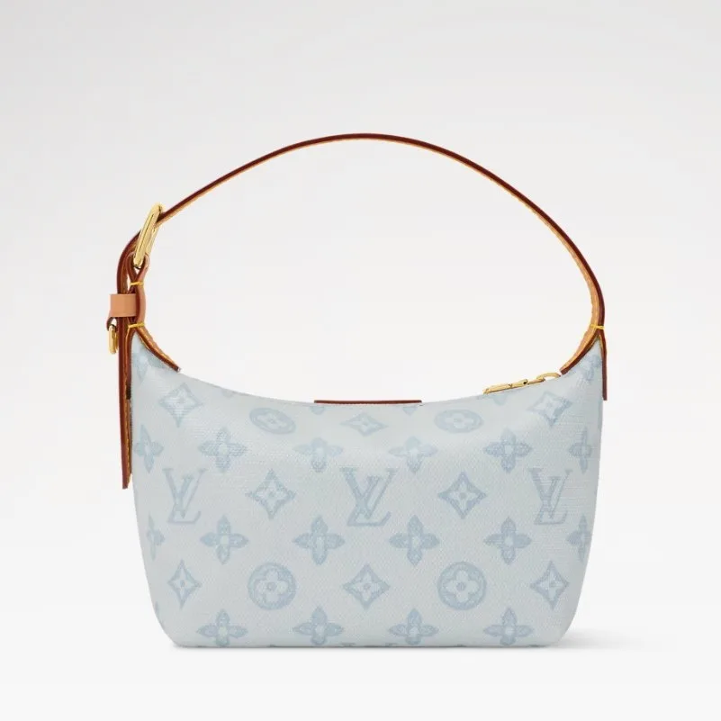 Louis Vuitton Pochette Hills Shoulder Bag / Monogram Origine Bleu Courrier Gold Canvas Gold Hardware - Image 6