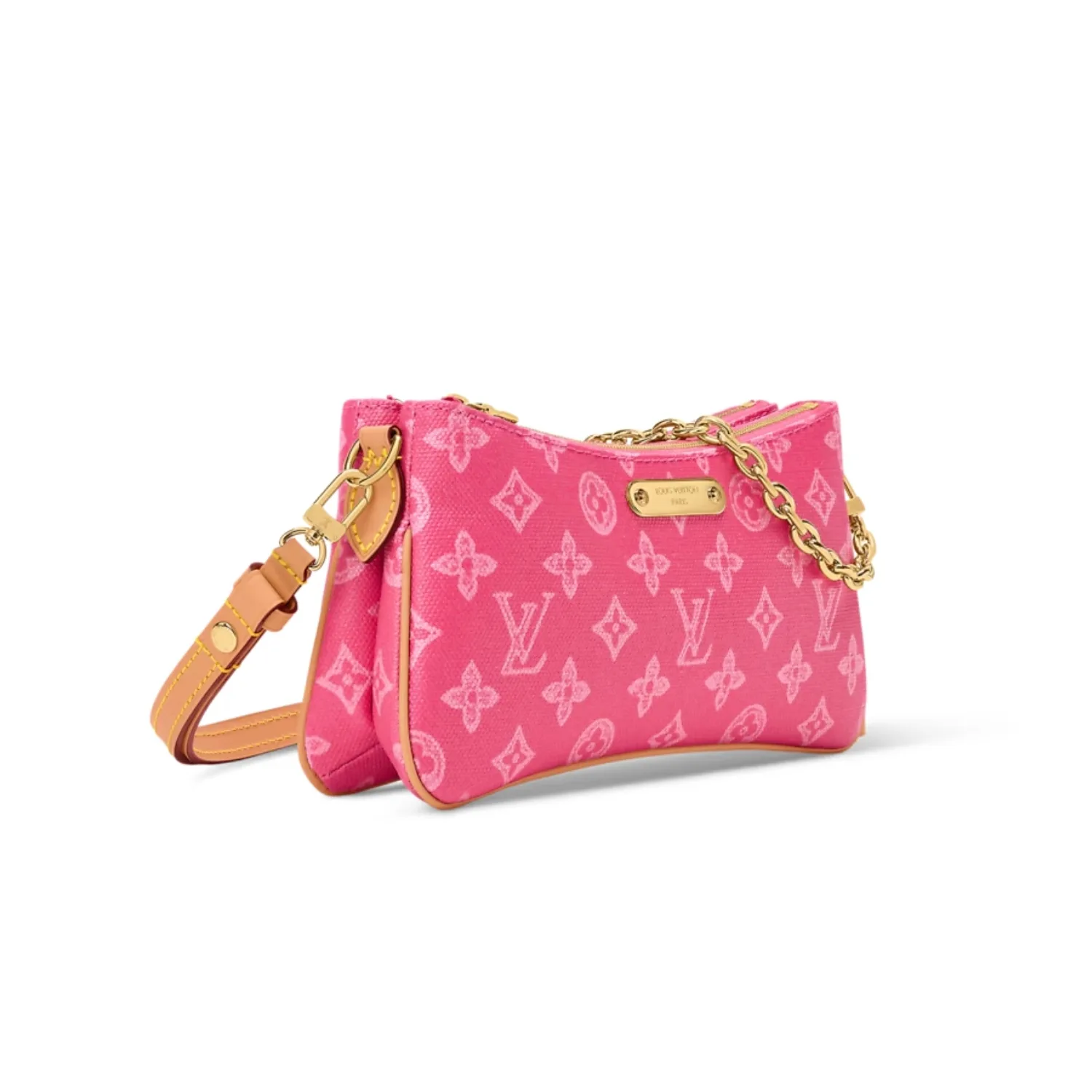 Louis Vuitton Pochette Liv Shoulder Bag / Origine Rose Ruban Monogram Canvas Gold Hardware For Wome - Image 3