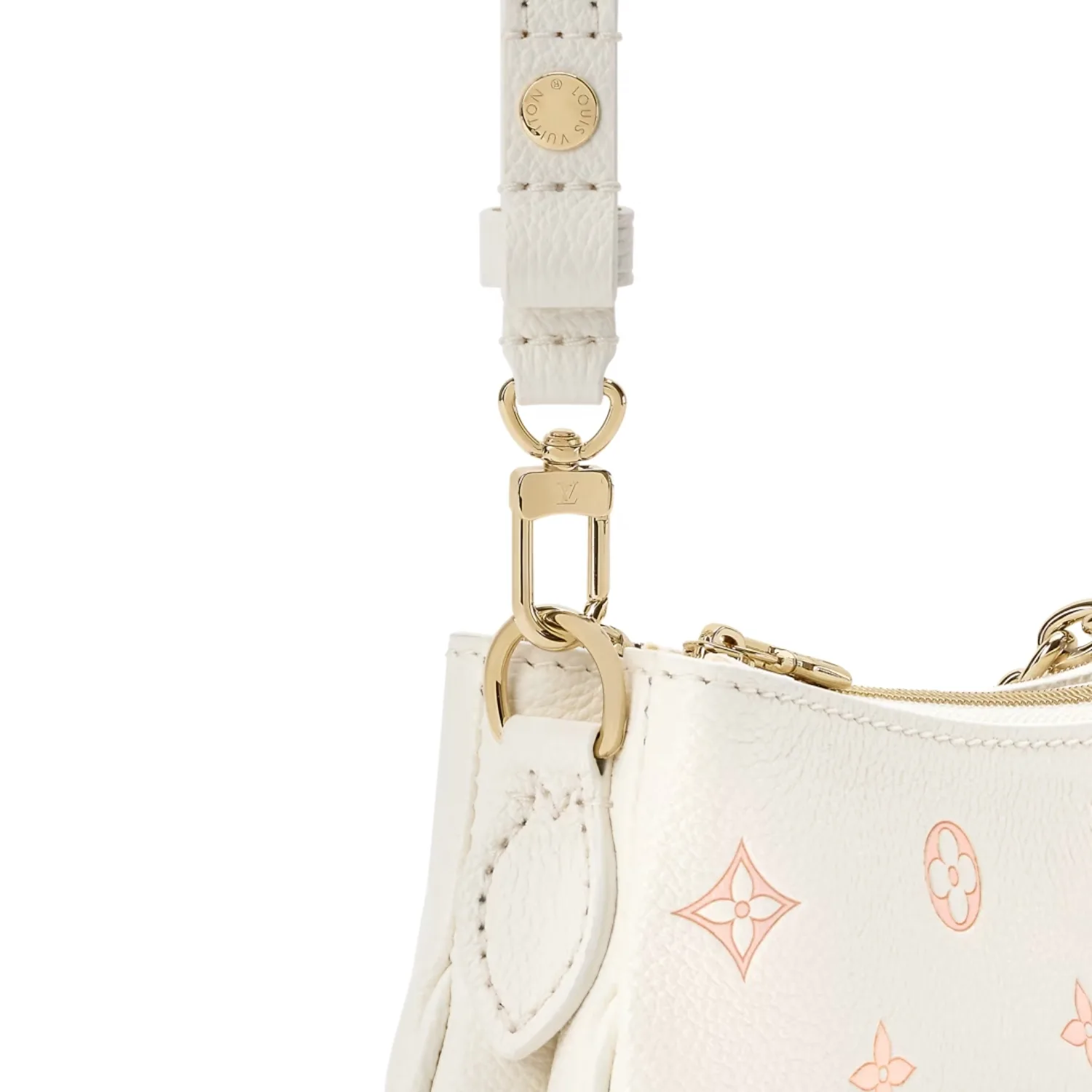 Louis Vuitton Pochette Liv Shoulder Bag / Milky White/ Peach Gold Hardware - Image 6