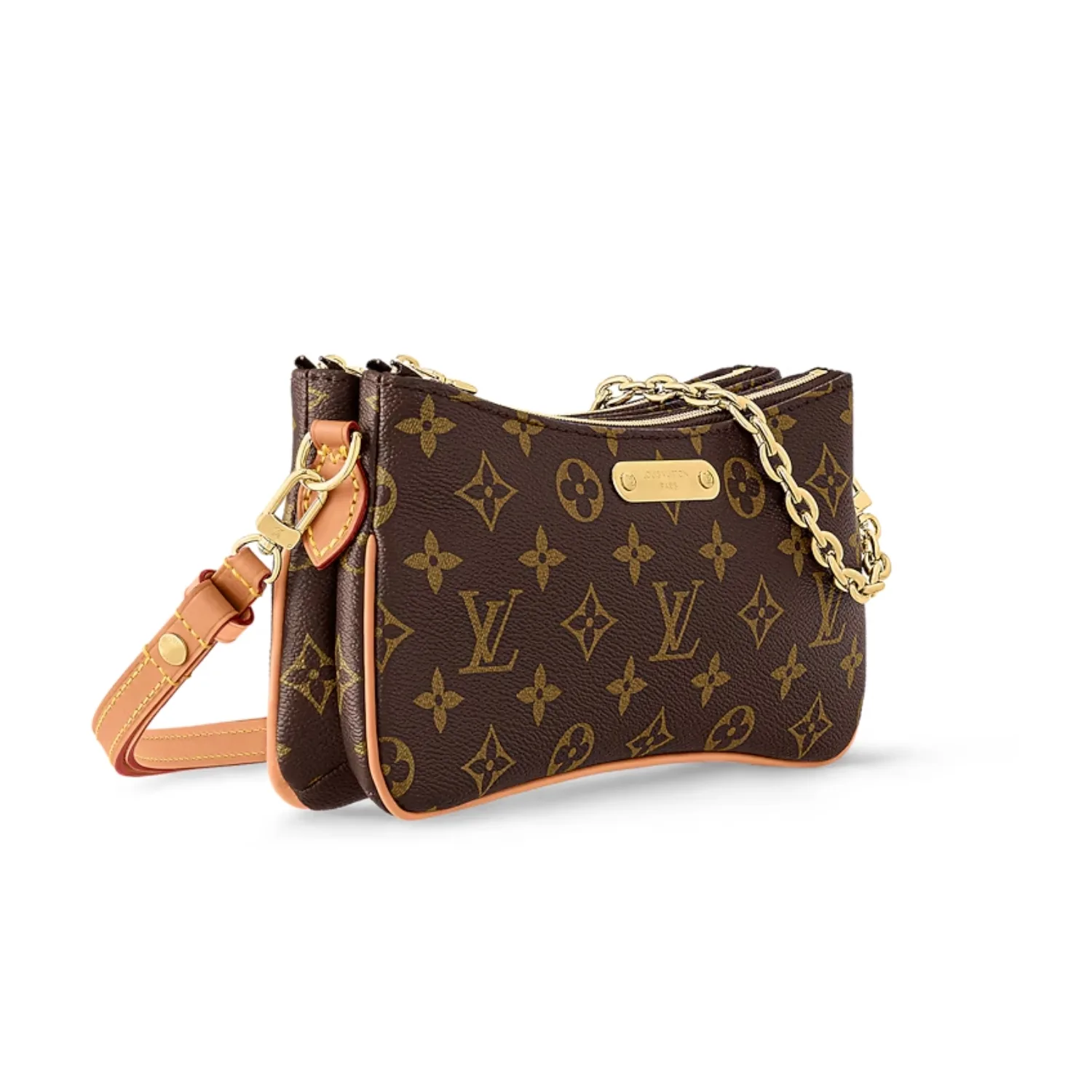 Louis Vuitton Pochette Liv Shoulder Bag / Brown Monogram Canvas Gold Hardware - Image 3