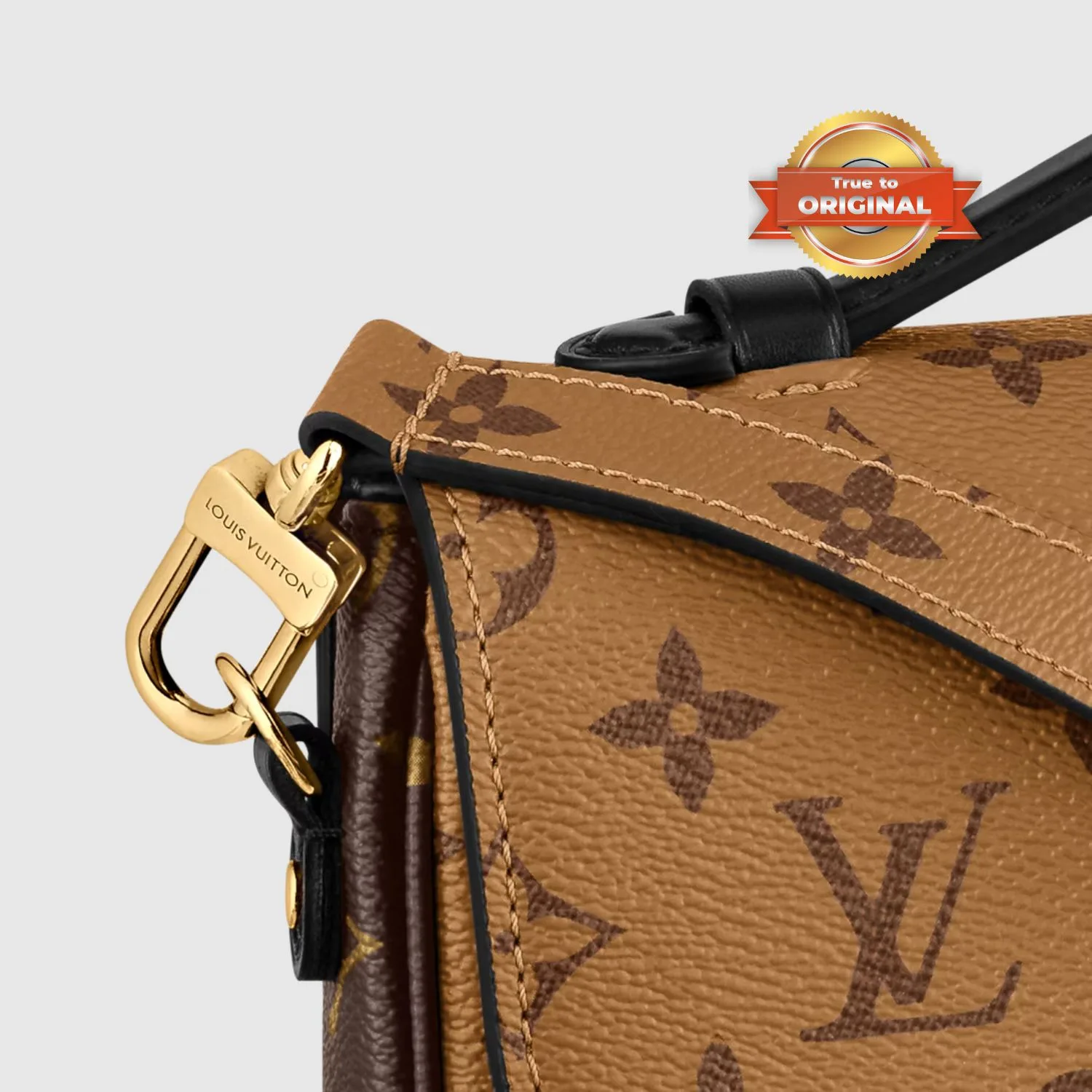 Louis Vuitton Pochette Metis Shoulder Bag / Brown Monogram Reverse Canvas Gold Hardware - Image 7