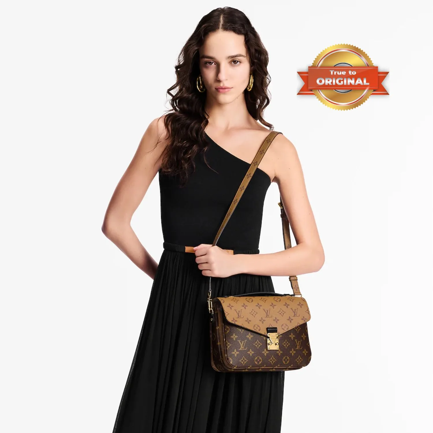 Alternative view of Louis Vuitton Pochette Metis Shoulder Bag / Brown Monogram Reverse Canvas Gold Hardware