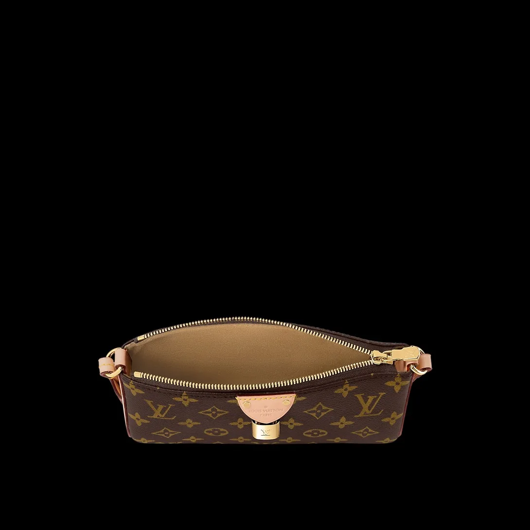 Louis Vuitton Pochette Tirette Shoulder Bag / Brown Monogram Gold Hardware - Image 6