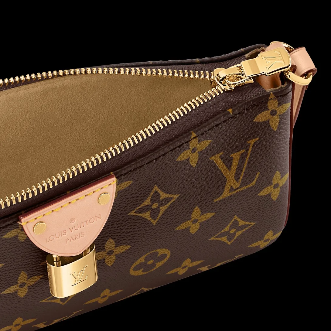 Louis Vuitton Pochette Tirette Shoulder Bag / Brown Monogram Gold Hardware - Image 5