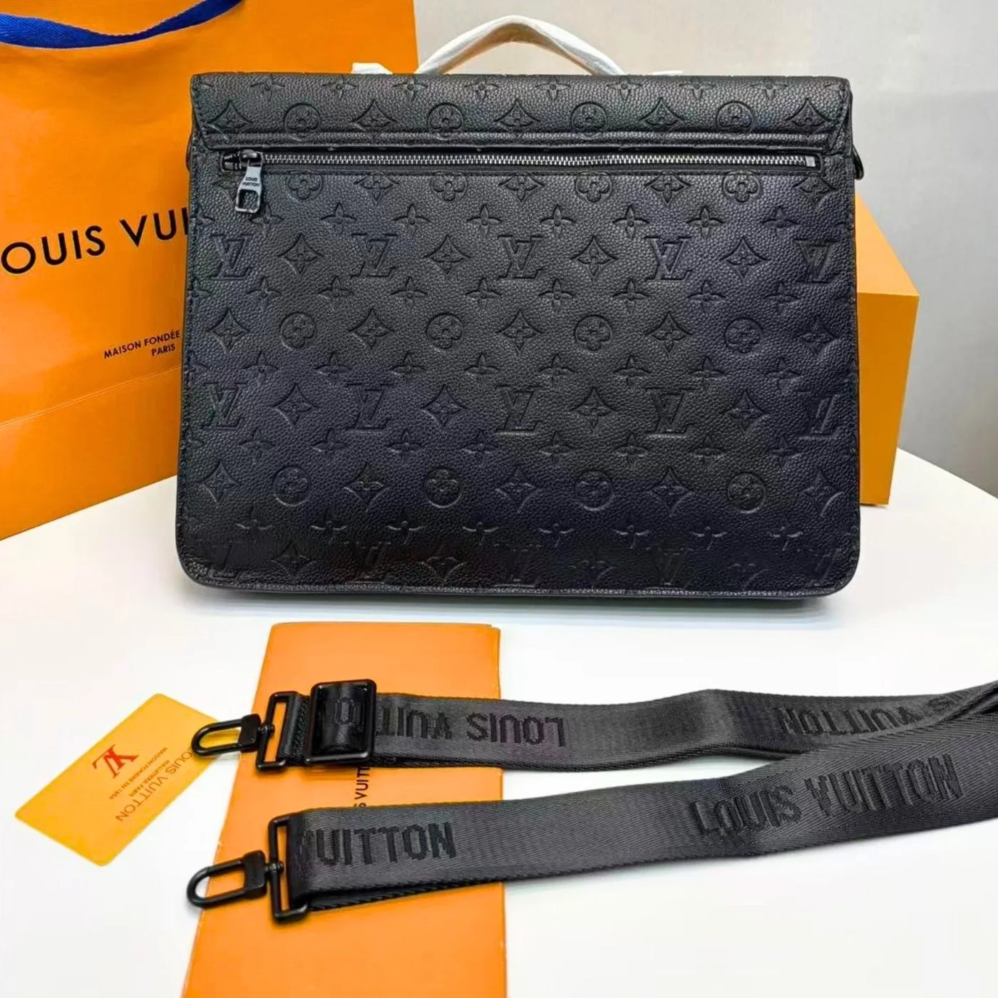 Louis Vuitton S-Lock Briefcase Taurillon Monogram Black - Image 3