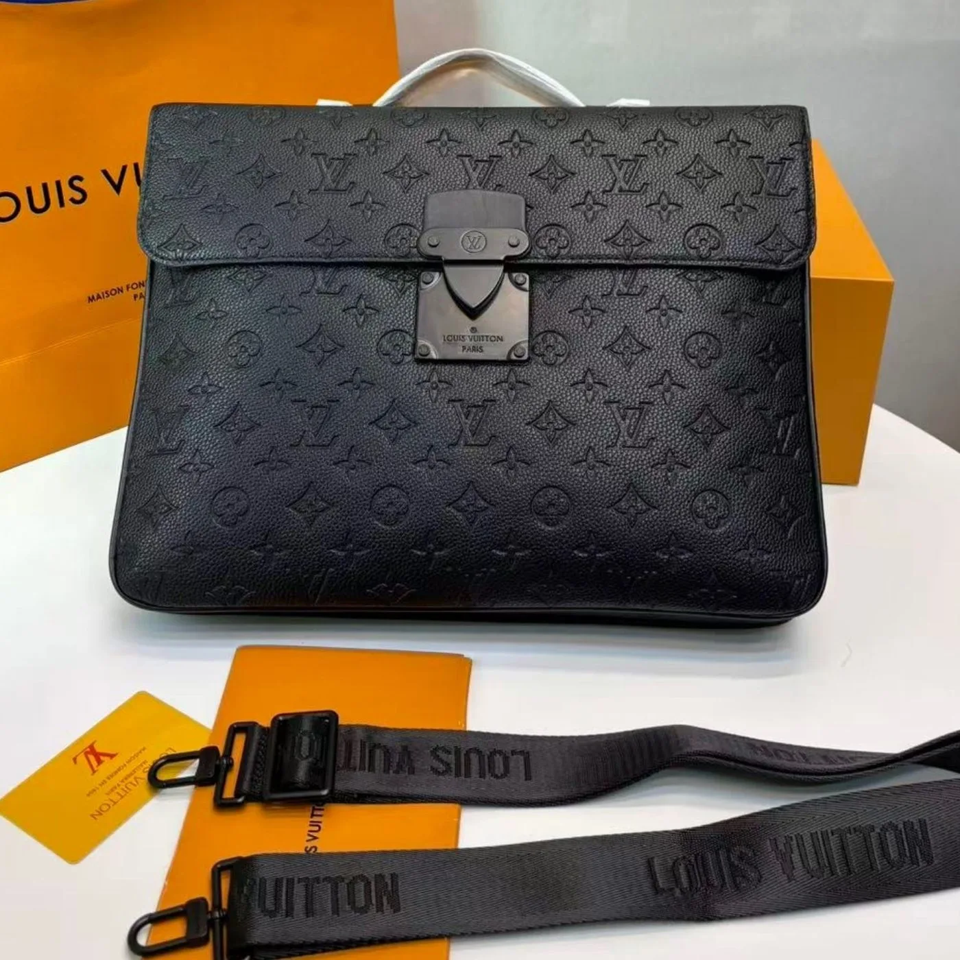 Alternative view of Louis Vuitton S-Lock Briefcase Taurillon Monogram Black