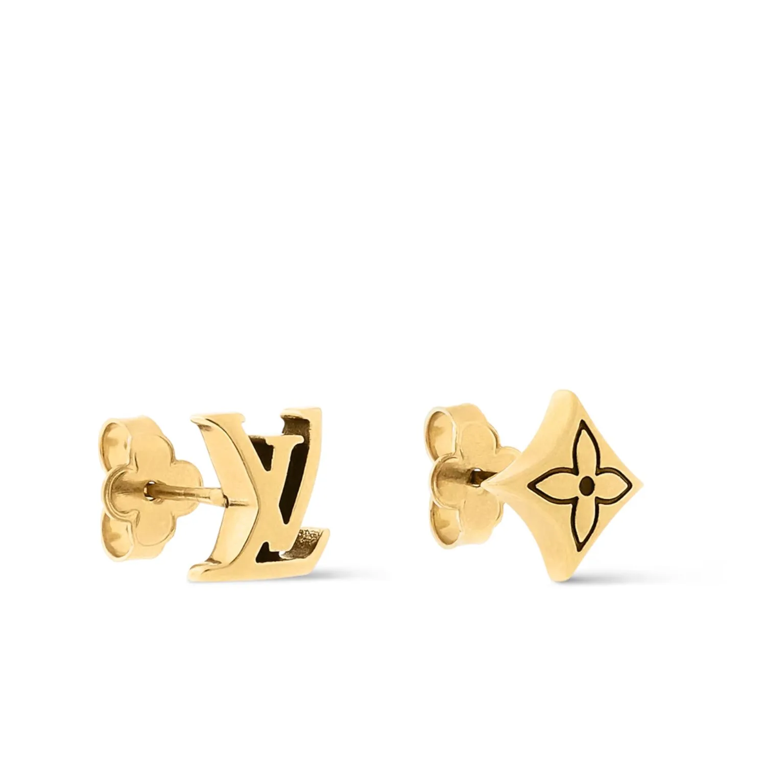 Alternative view of Louis Vuitton Script Earrings Gold-Toned