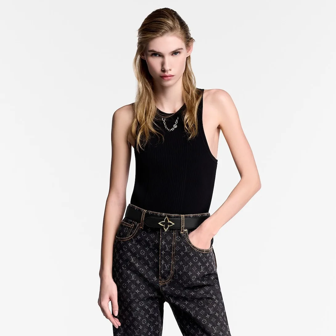Alternative view of Louis Vuitton Slim Flower Reversible Belt Black