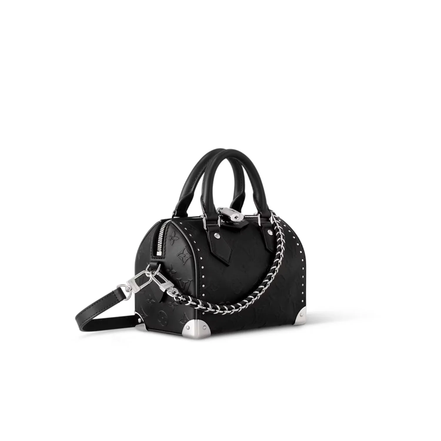 Louis Vuitton Speedy Trunk 20 Top Handle Bag / Black Silver Hardware - Image 4