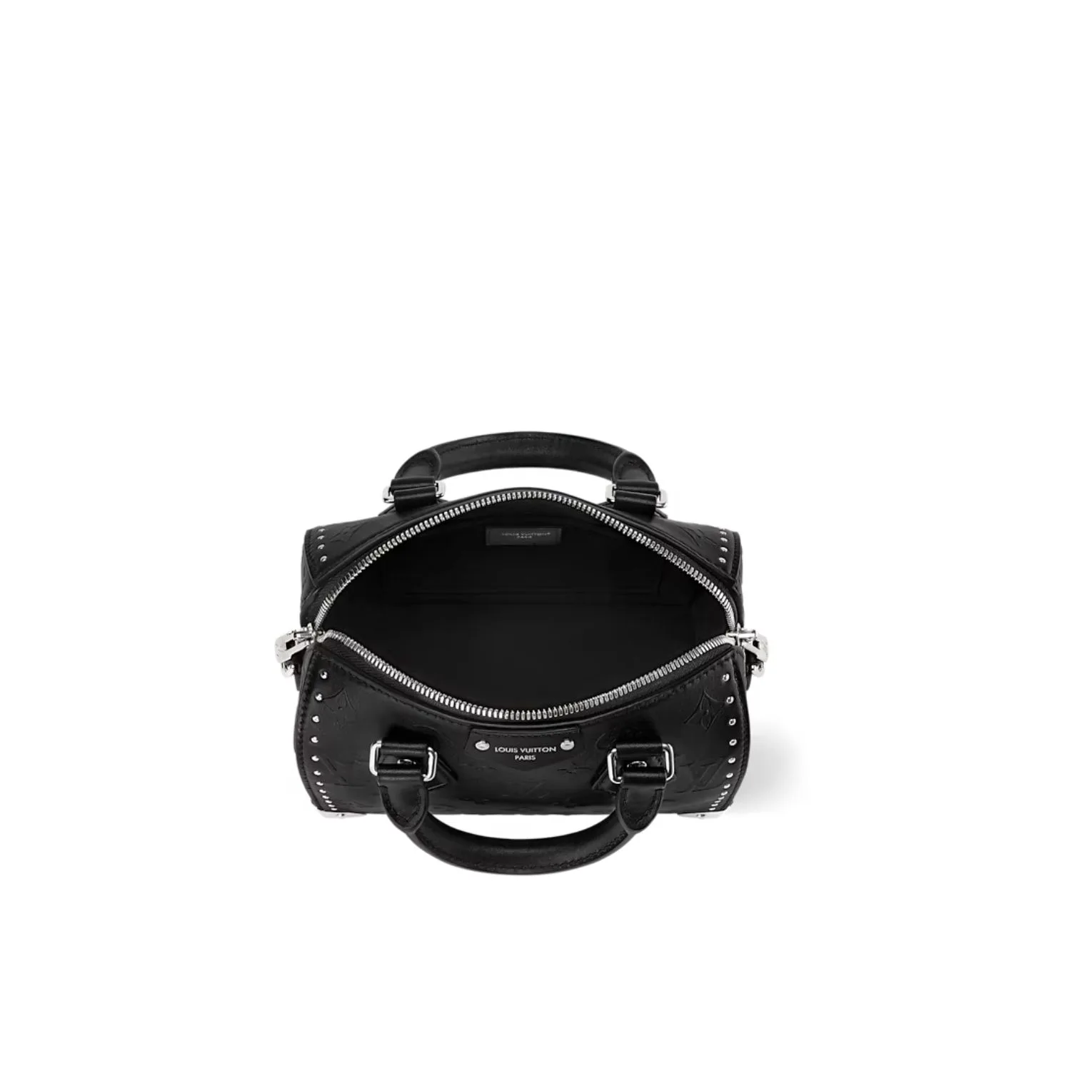 Louis Vuitton Speedy Trunk 20 Top Handle Bag / Black Silver Hardware - Image 6
