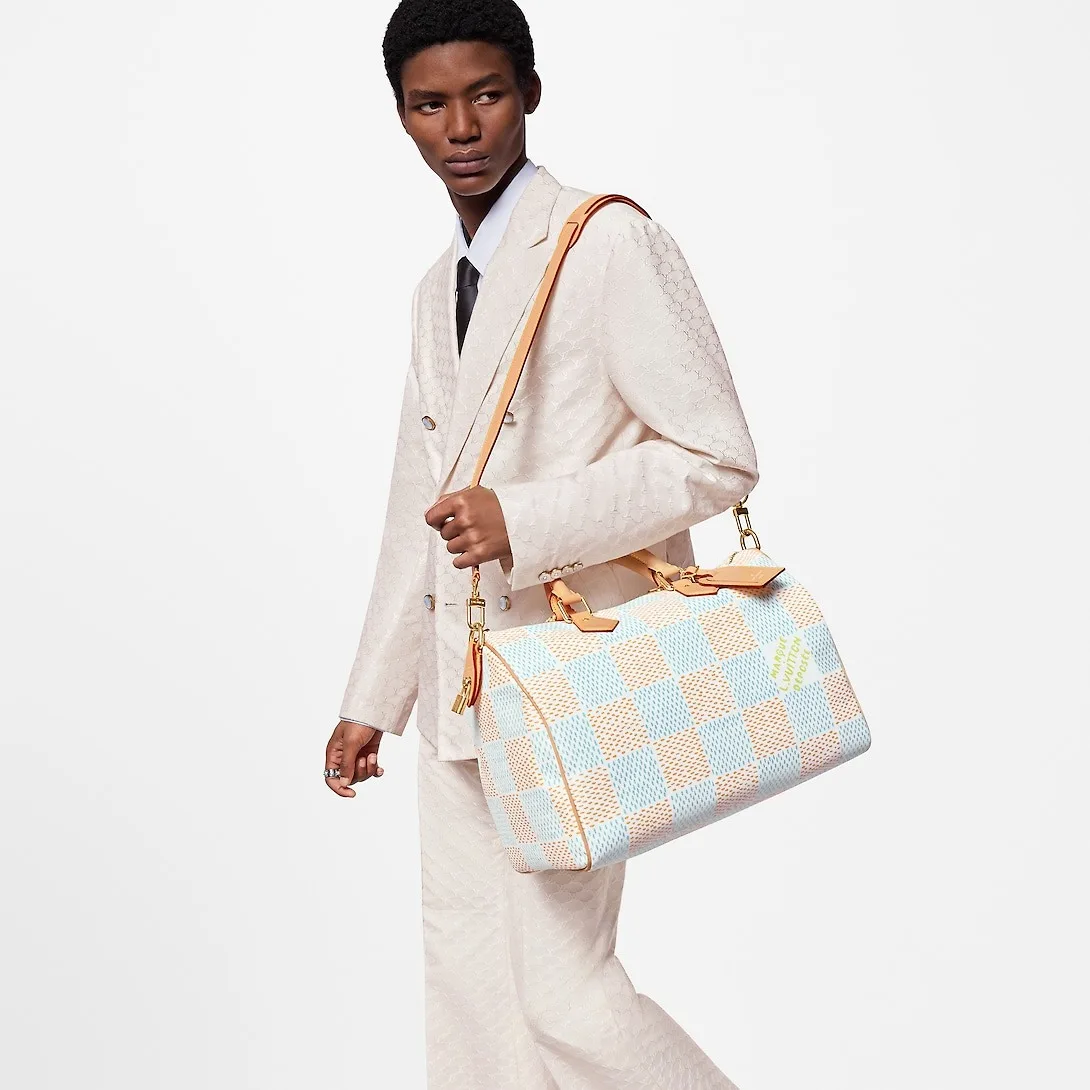 Alternative view of Louis Vuitton Speedy 40 Bandouliere Top Handle Bag / White Gold Hardware