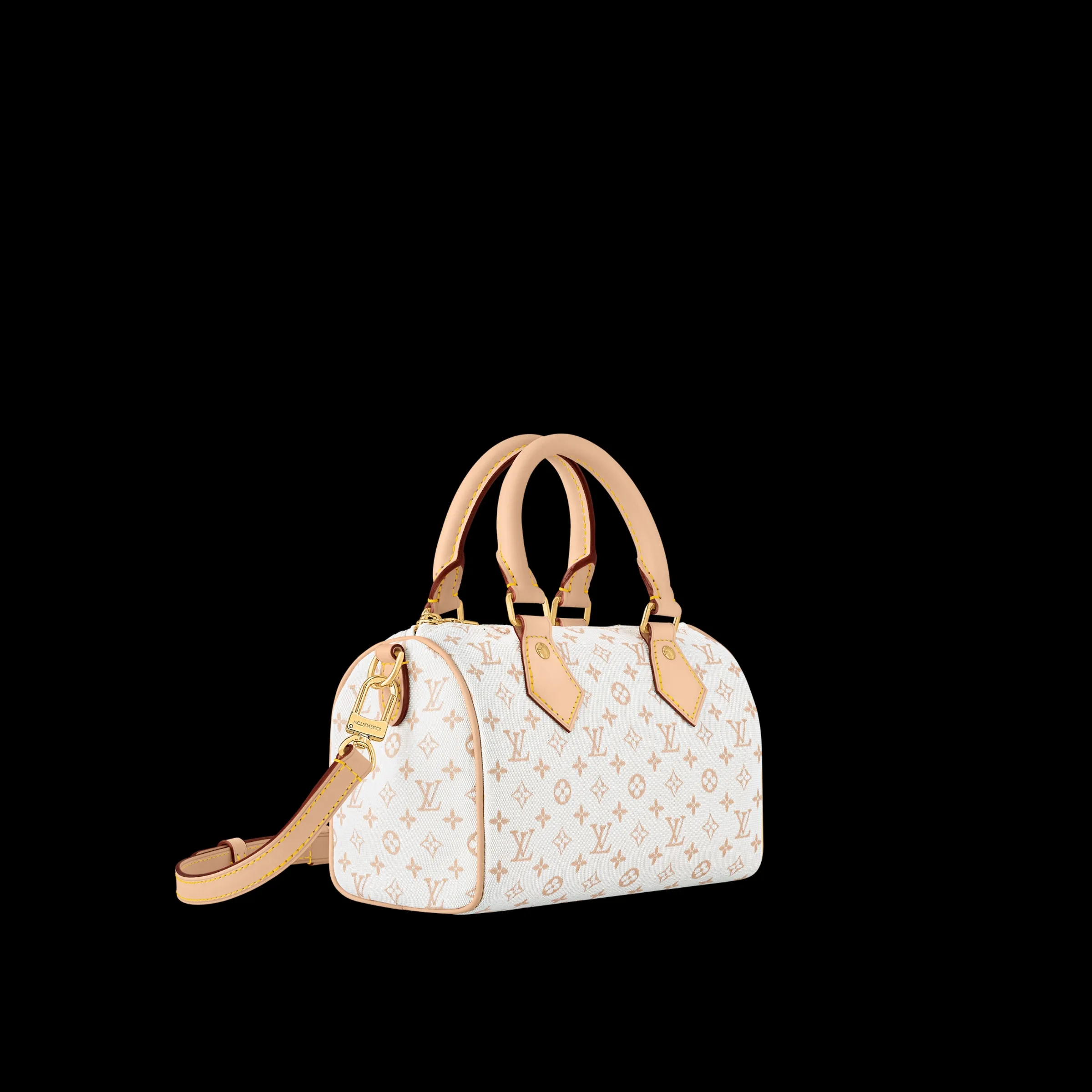 Alternative view of Louis Vuitton Speedy Bandouliere 20 Top Handle Bag / Mastic Cream Gold Hardware