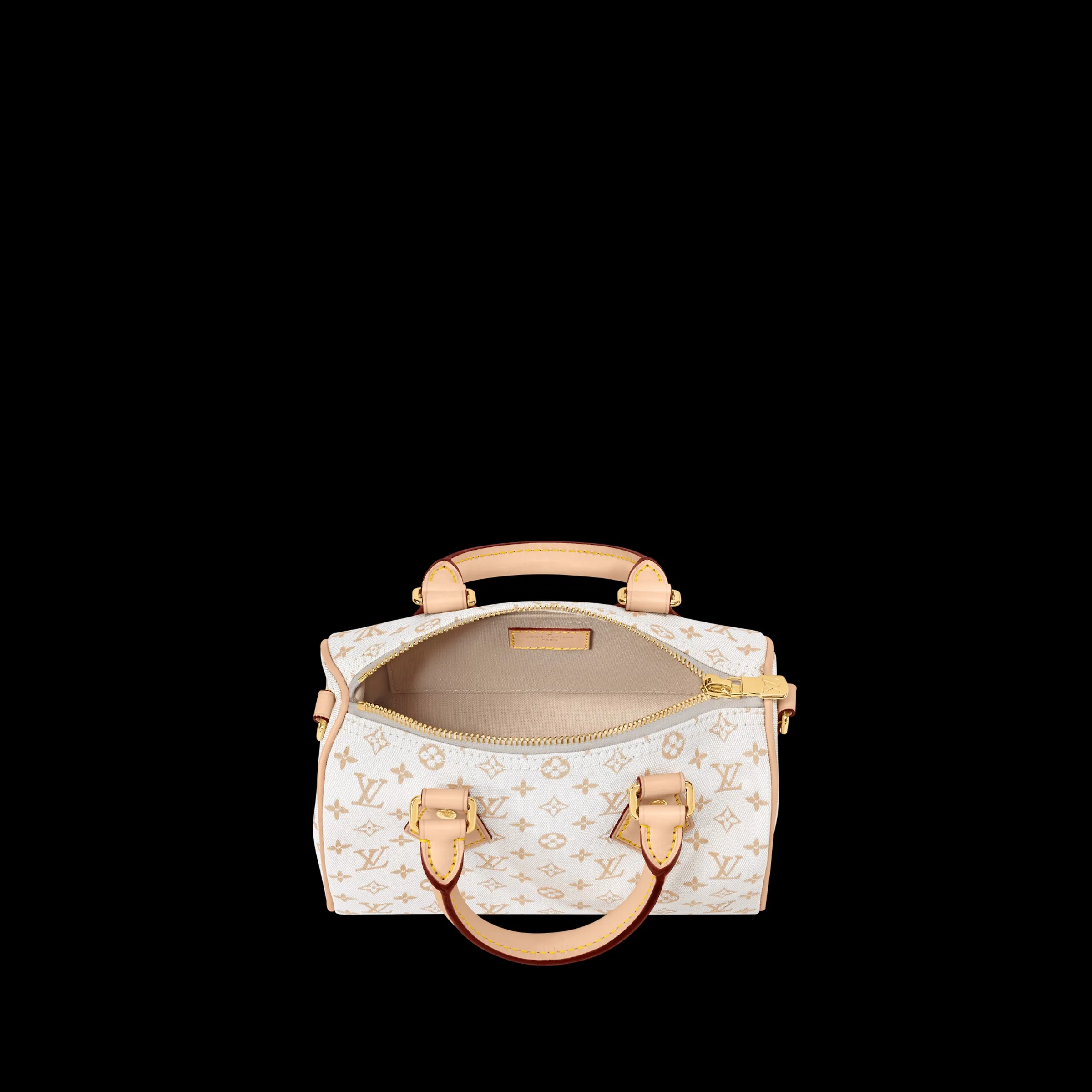 Louis Vuitton Speedy Bandouliere 20 Top Handle Bag / Mastic Cream Gold Hardware - Image 3