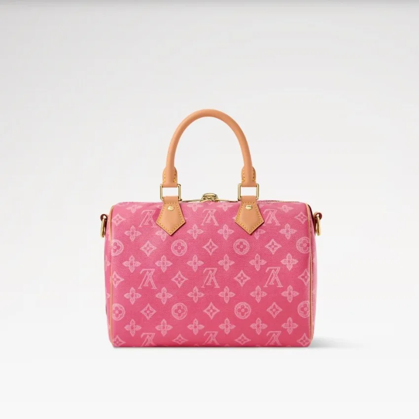 Louis Vuitton Speedy Bandouliere 25 Top Handle Bag / Monogram Origine Rose Ruban Gold Hardware - Image 5