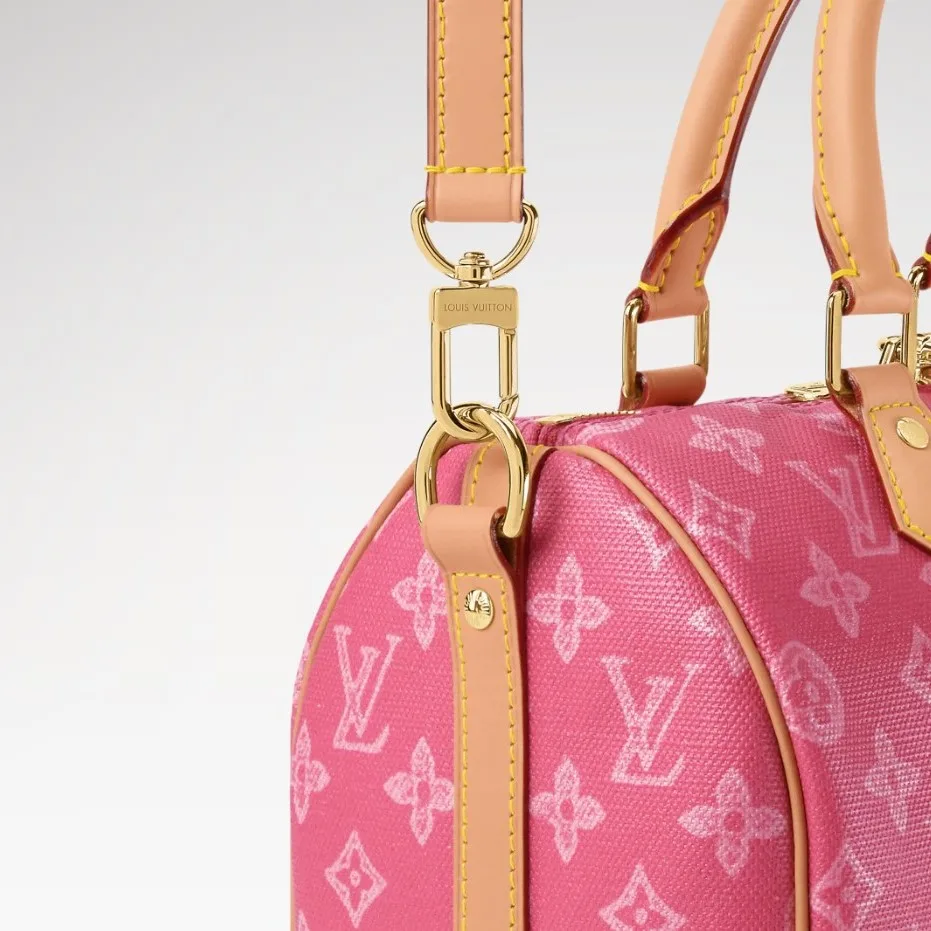 Louis Vuitton Speedy Bandouliere 25 Top Handle Bag / Monogram Origine Rose Ruban Gold Hardware - Image 7