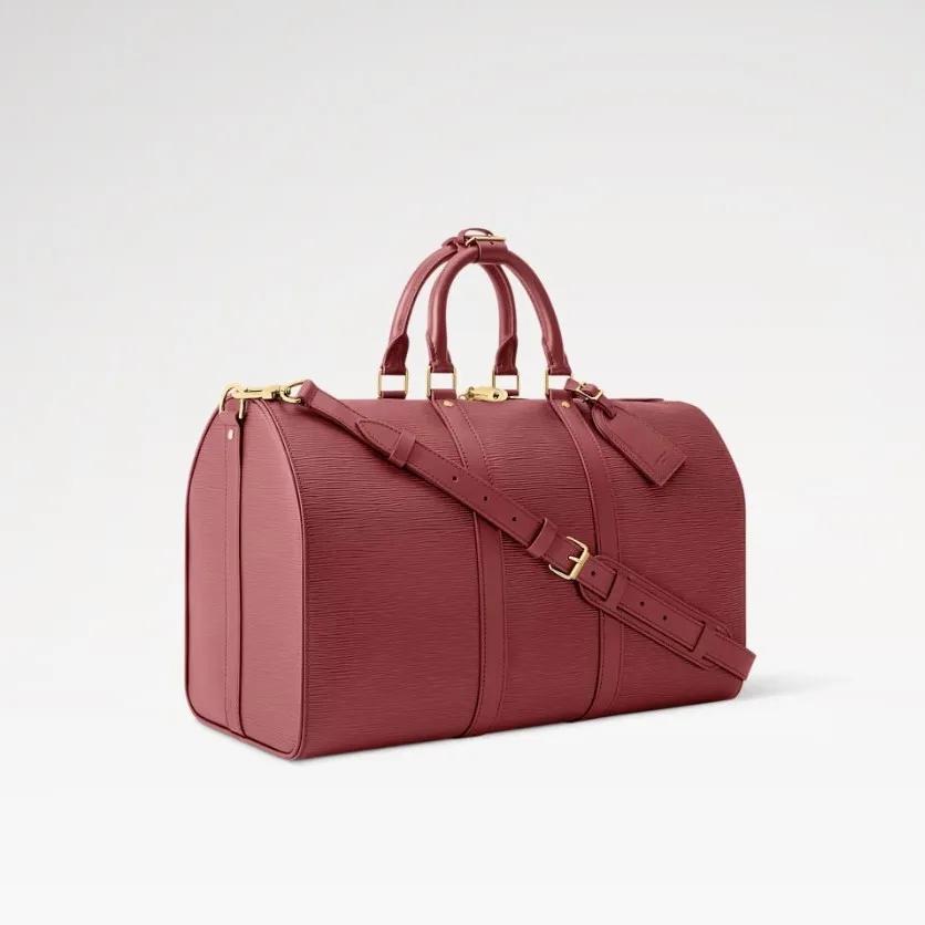 Louis Vuitton Keepall Bandouliere 45 Travel Bag / Bordeaux Gold Hardawre - Image 3