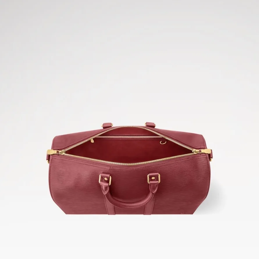 Louis Vuitton Keepall Bandouliere 45 Travel Bag / Bordeaux Gold Hardawre - Image 4
