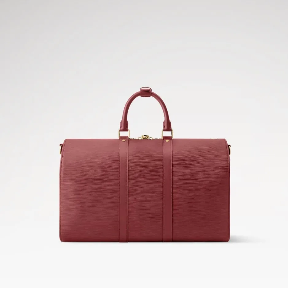 Louis Vuitton Keepall Bandouliere 45 Travel Bag / Bordeaux Gold Hardawre - Image 5