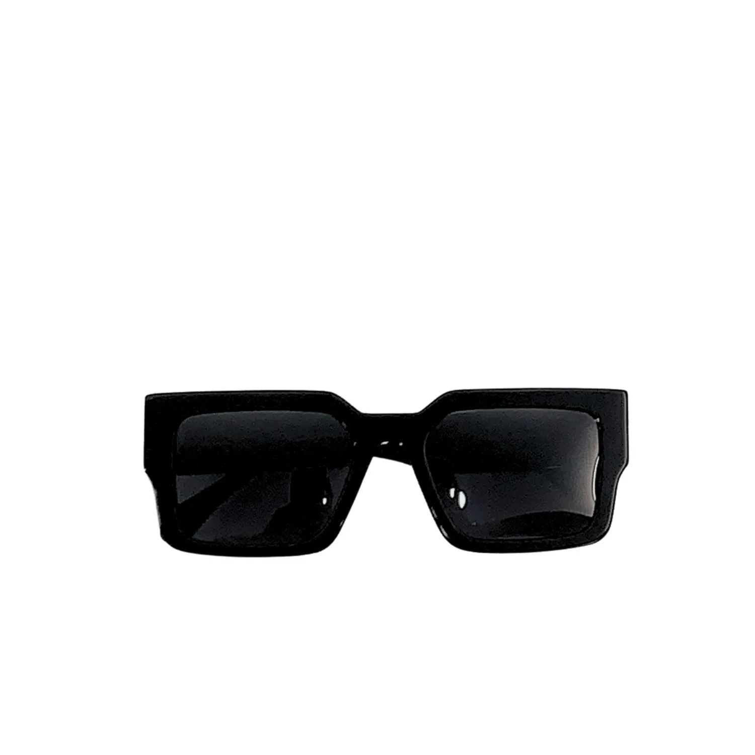 Louis Vuitton Square Millionaires Sunglasses Solid Black With Gold Logo - Image 3