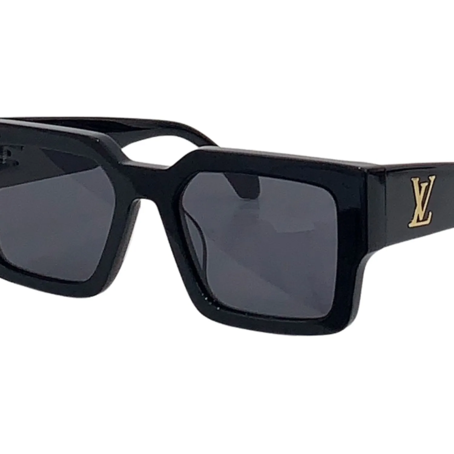 Alternative view of Louis Vuitton Square Millionaires Sunglasses Solid Black With Gold Logo