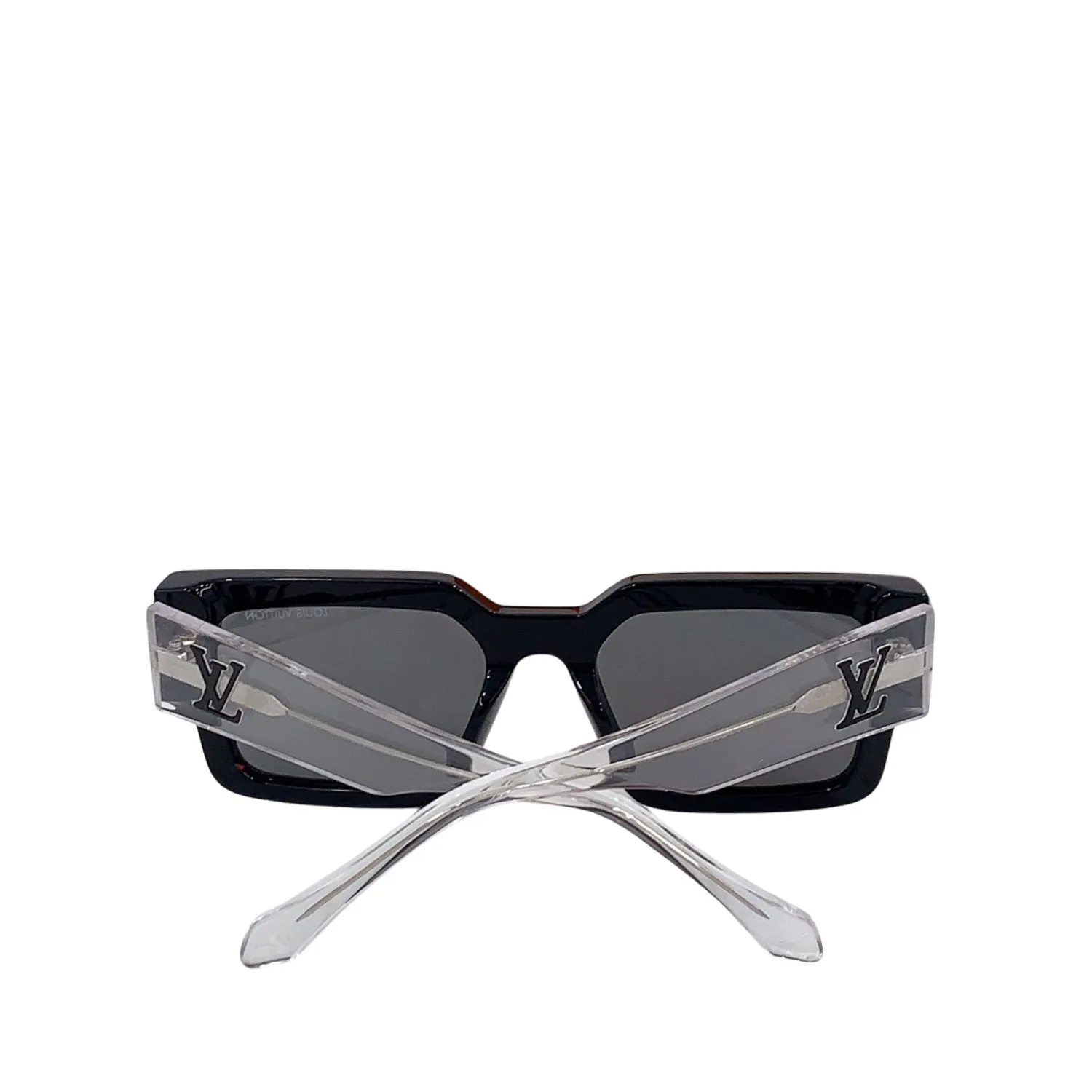 Louis Vuitton Square Millionaires Sunglasses Glossy Black With Grey Rims - Image 5