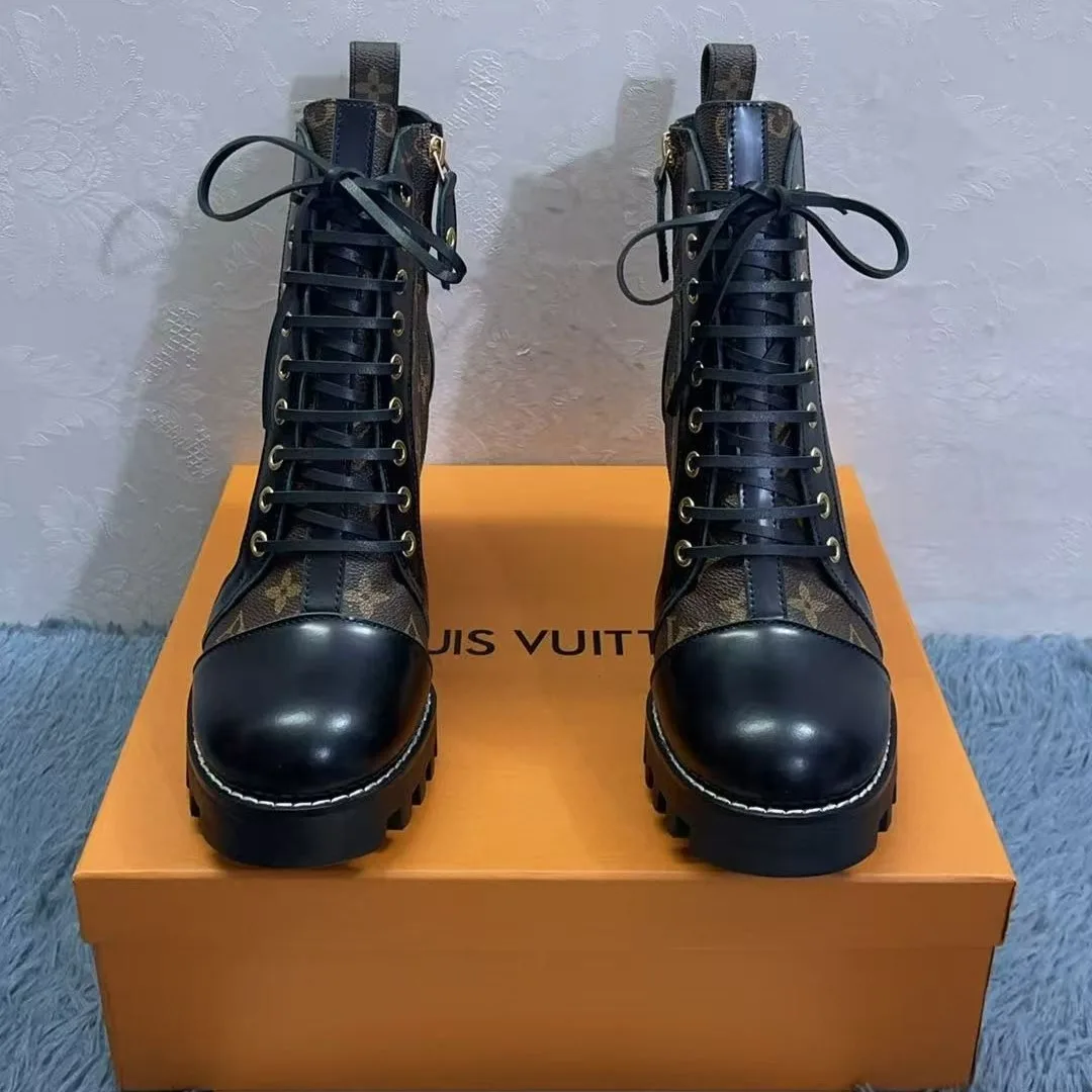 Louis Vuitton Star Trail Ankle Boots Patent Monogram Material Black 1A2Y7P - Image 2