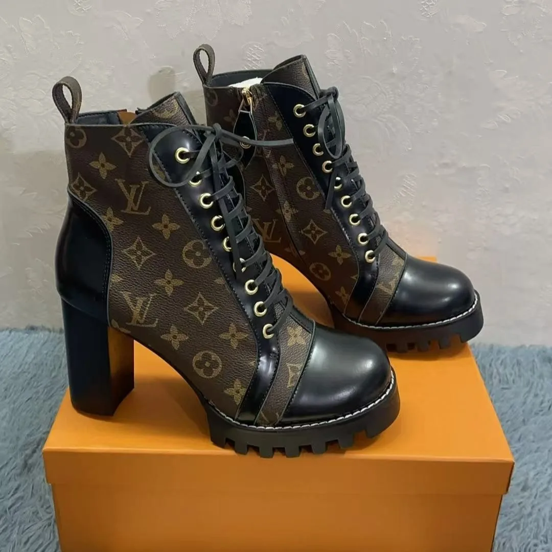 Louis Vuitton Star Trail Ankle Boots Patent Monogram Material Black 1A2Y7P - Image 3