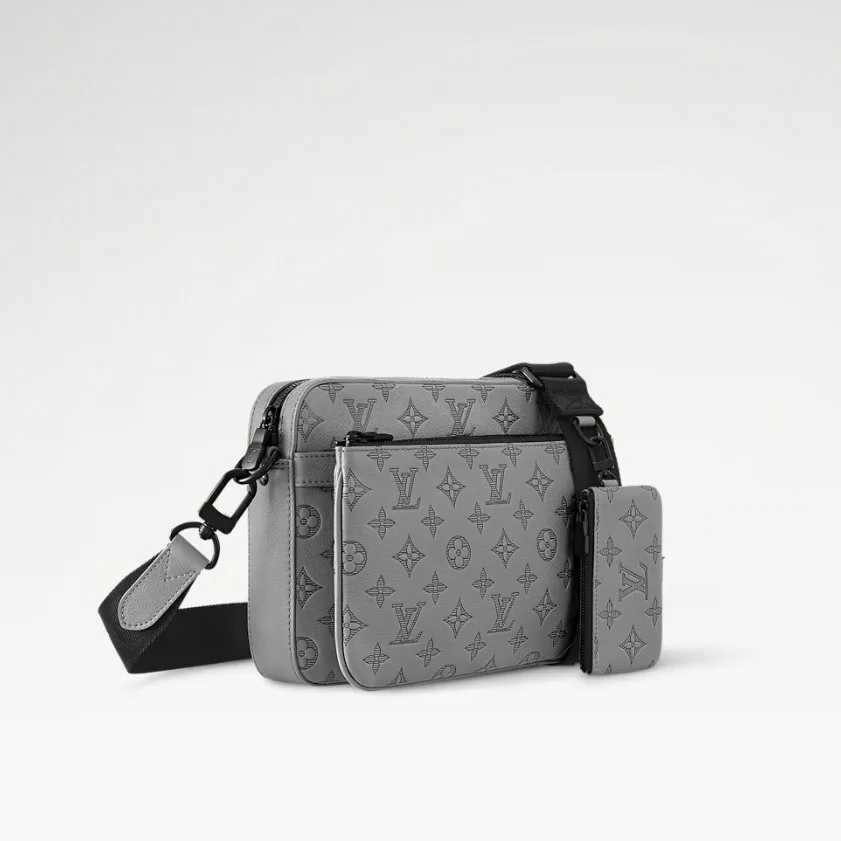 Alternative view of Louis Vuitton Trio Messenger Monogram Shadow By Virgil Ablohs Grey