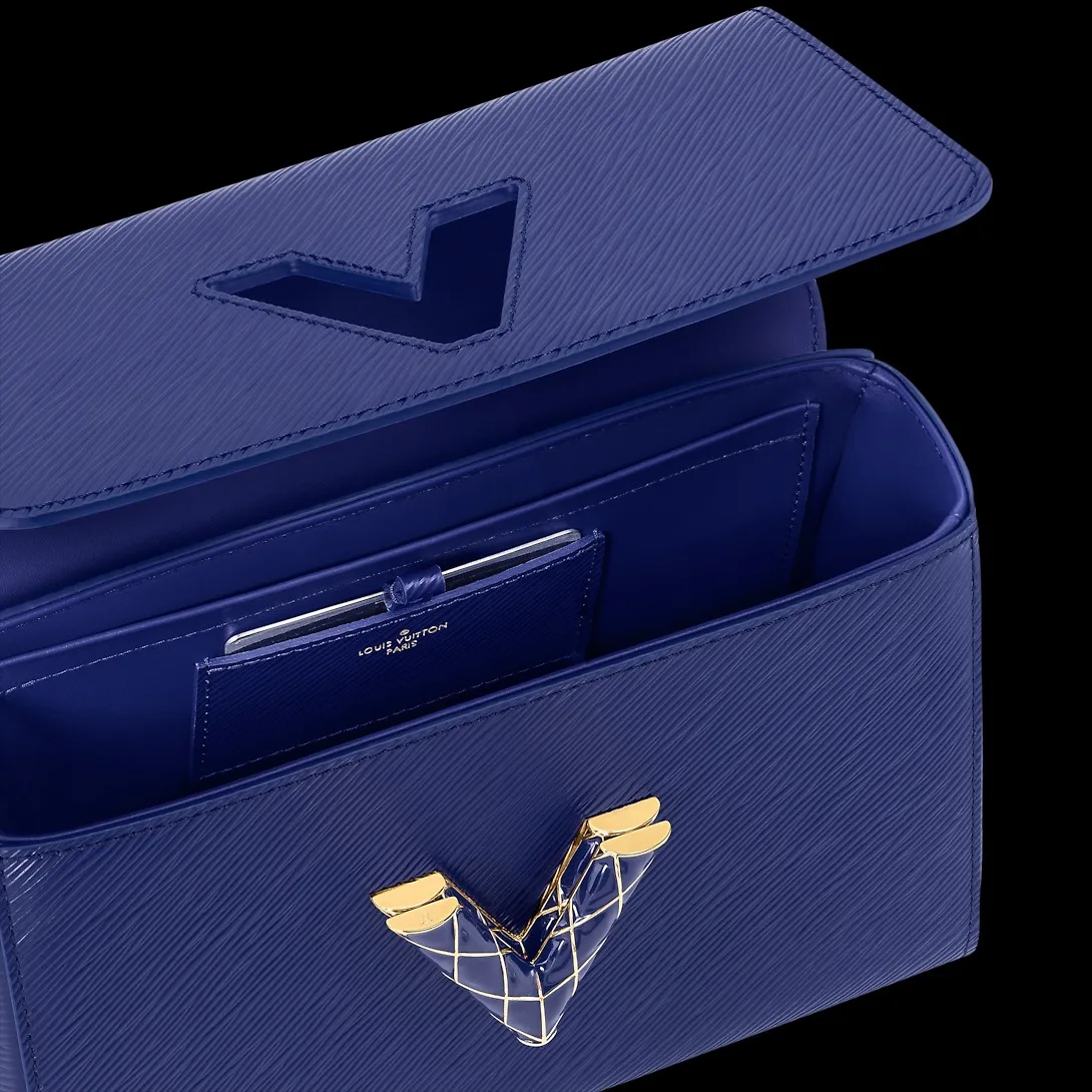 Alternative view of Louis Vuitton Twist MM Bag Blue - / 9 Inches