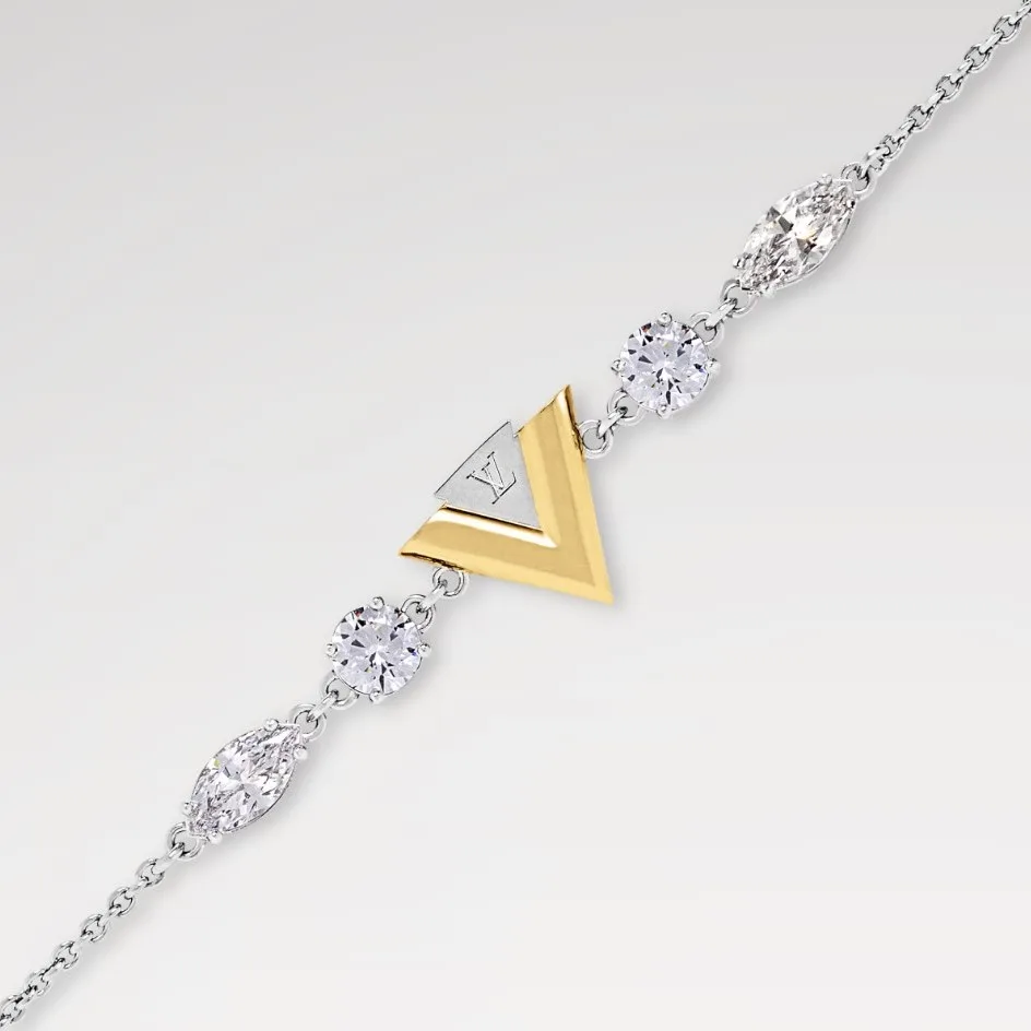 Louis Vuitton V For Vuitton Bracelet Gold/Silver Color - Image 3