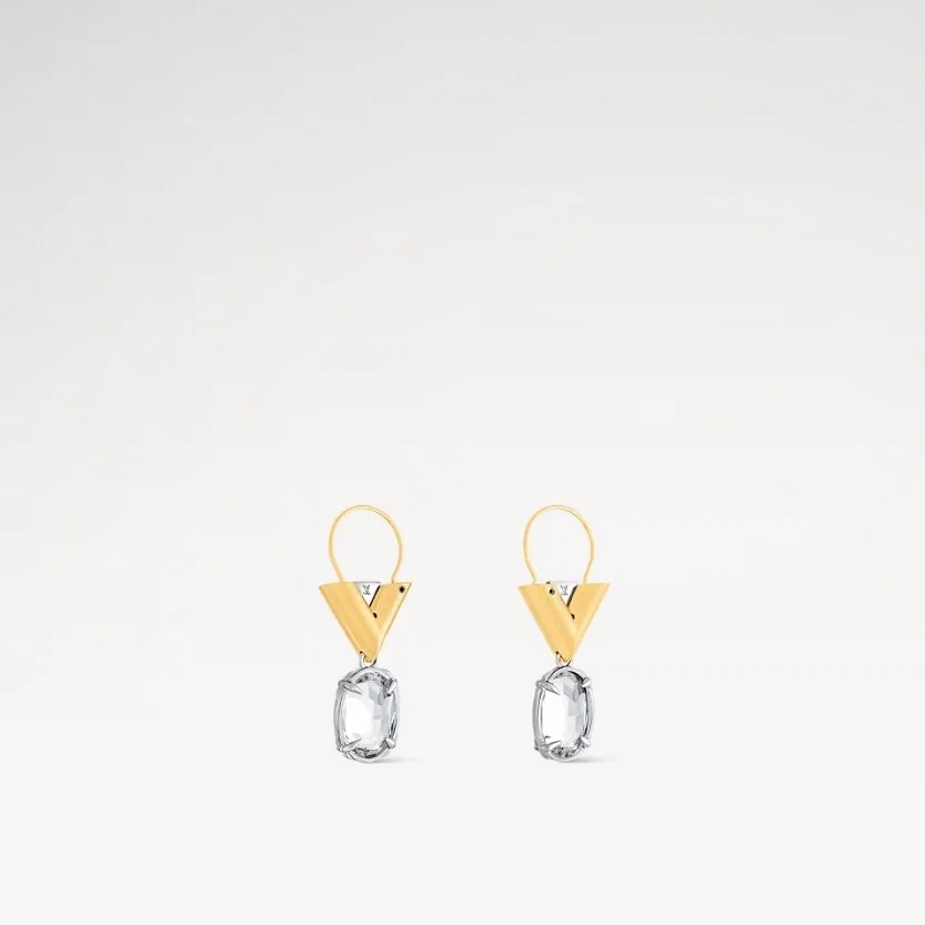 Louis Vuitton V for Vuitton Earrings Golden - Image 3
