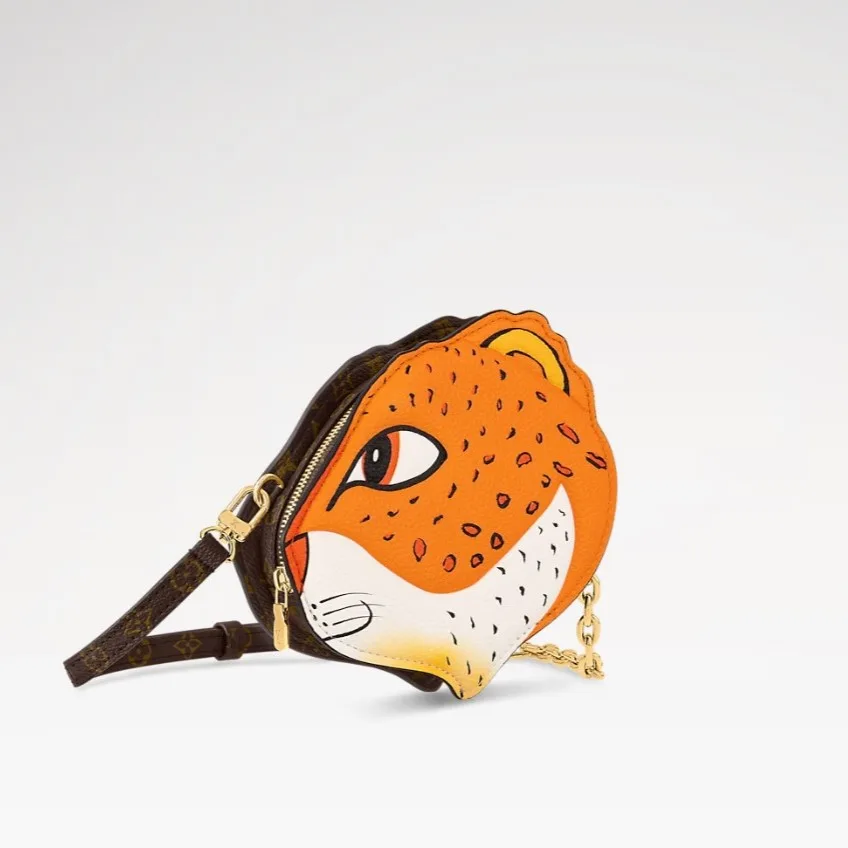Alternative view of Louis Vuitton Wallet On Chain Leopard Orange /