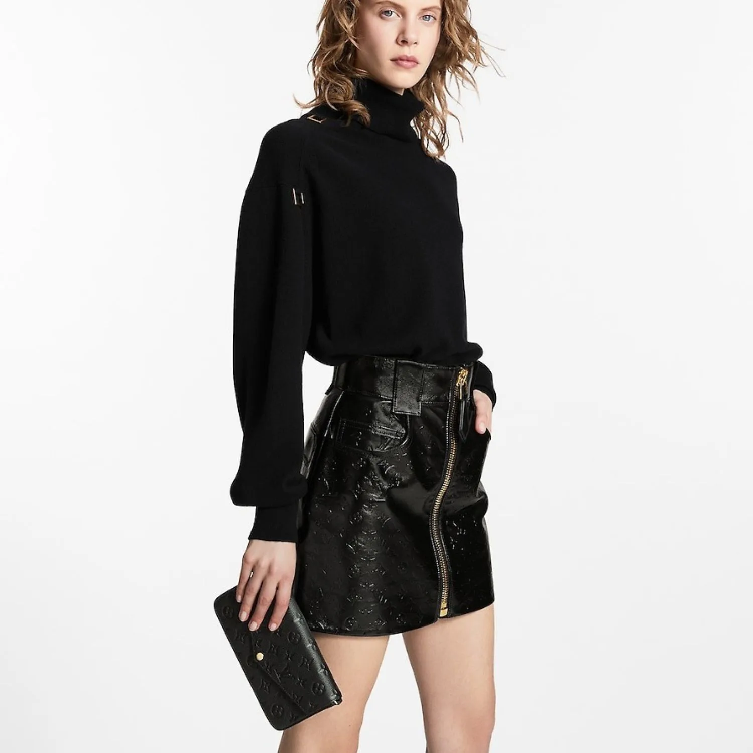 Louis Vuitton Pochette Felicie Shoulder Bag / Black Monogram Empreinte Gold Hardware - Image 4